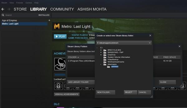 How to move Steam games to another drive