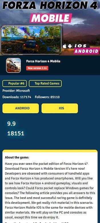 Download Forza Horizon 4 Mobile APK For Android & iOS - NinjaTweaker