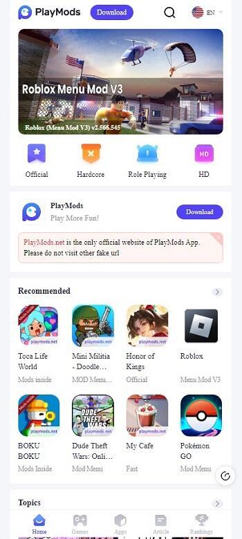 PlayMods APK 2.6.1 Free Download For Android Mobile App