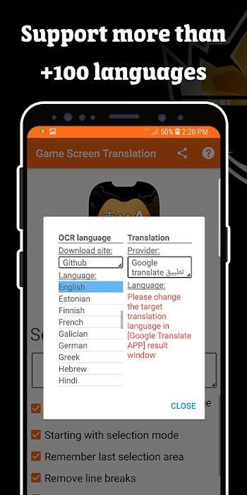 on screen translation app