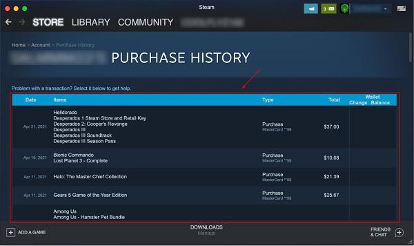 How to Track Game Purchase History on Steam