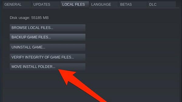How to move a steam game to another drive 1